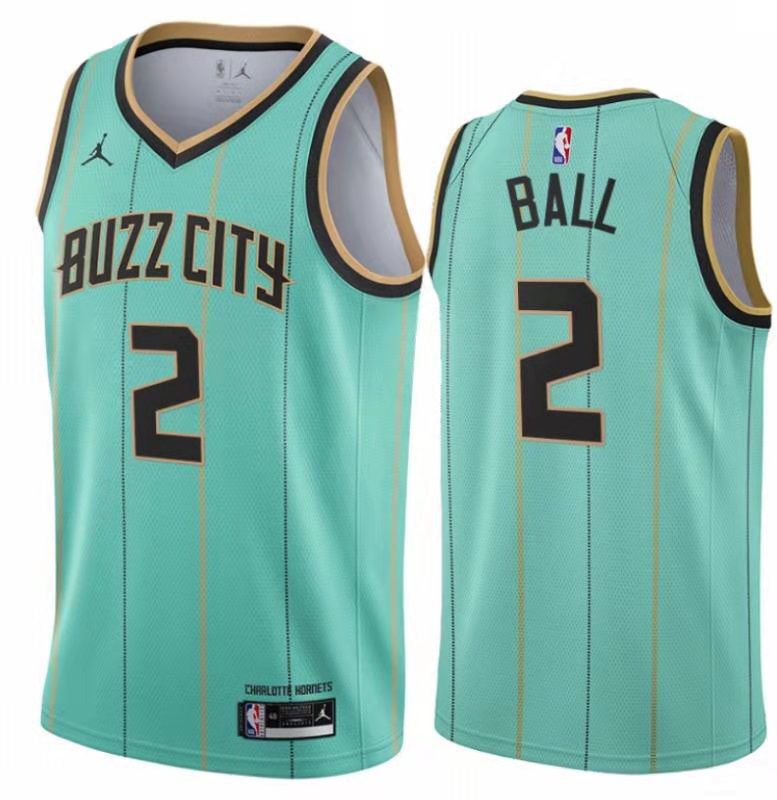 Men Charlotte Hornets #2 Ball Green City Edition NBA Jerseys->nfl hats->Sports Caps